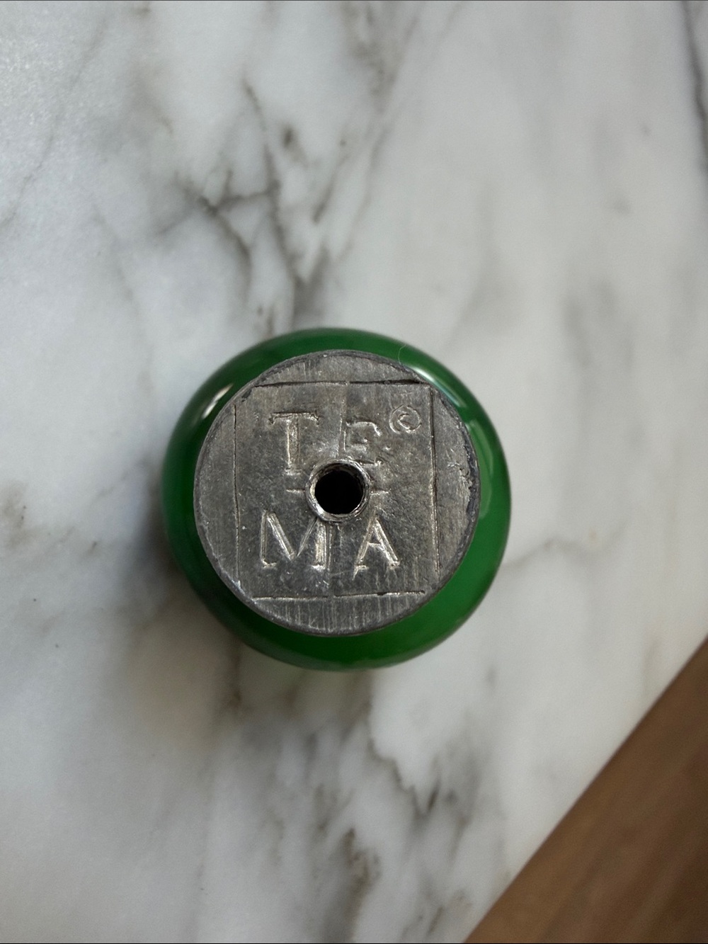 Source Unknown Green Glass and Metal Cabinet Knob - Picture 5 of 5
